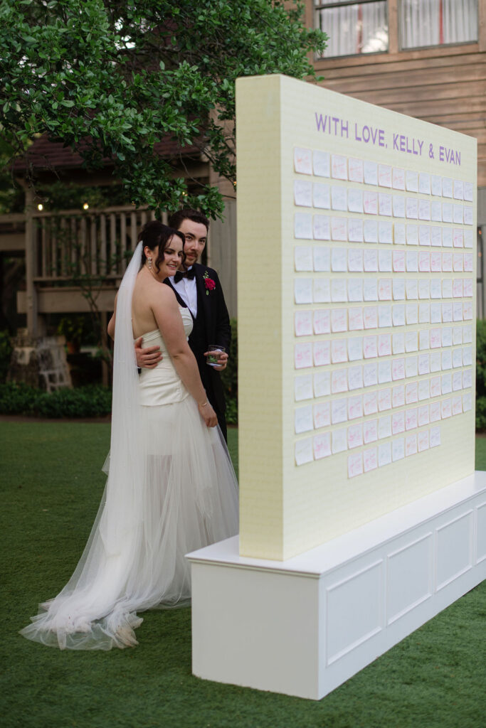 Creative and unique wedding seating chart display