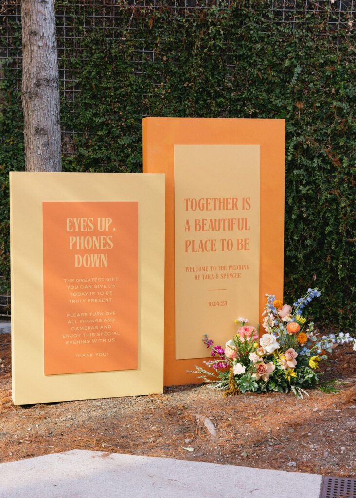Austin wedding welcome signage