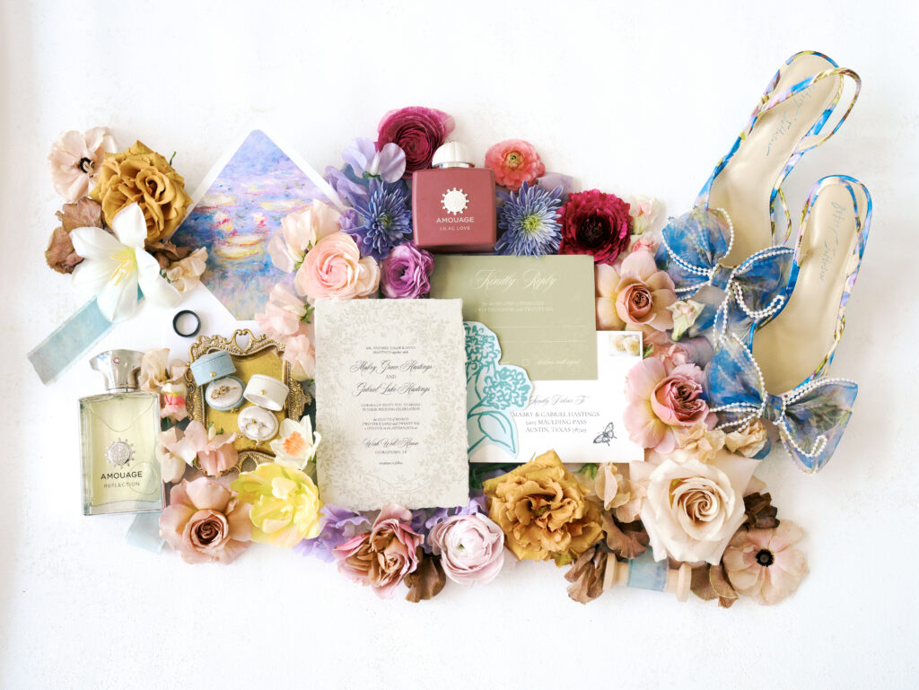 Fully custom invitation suite by Austin wedding stationery expert