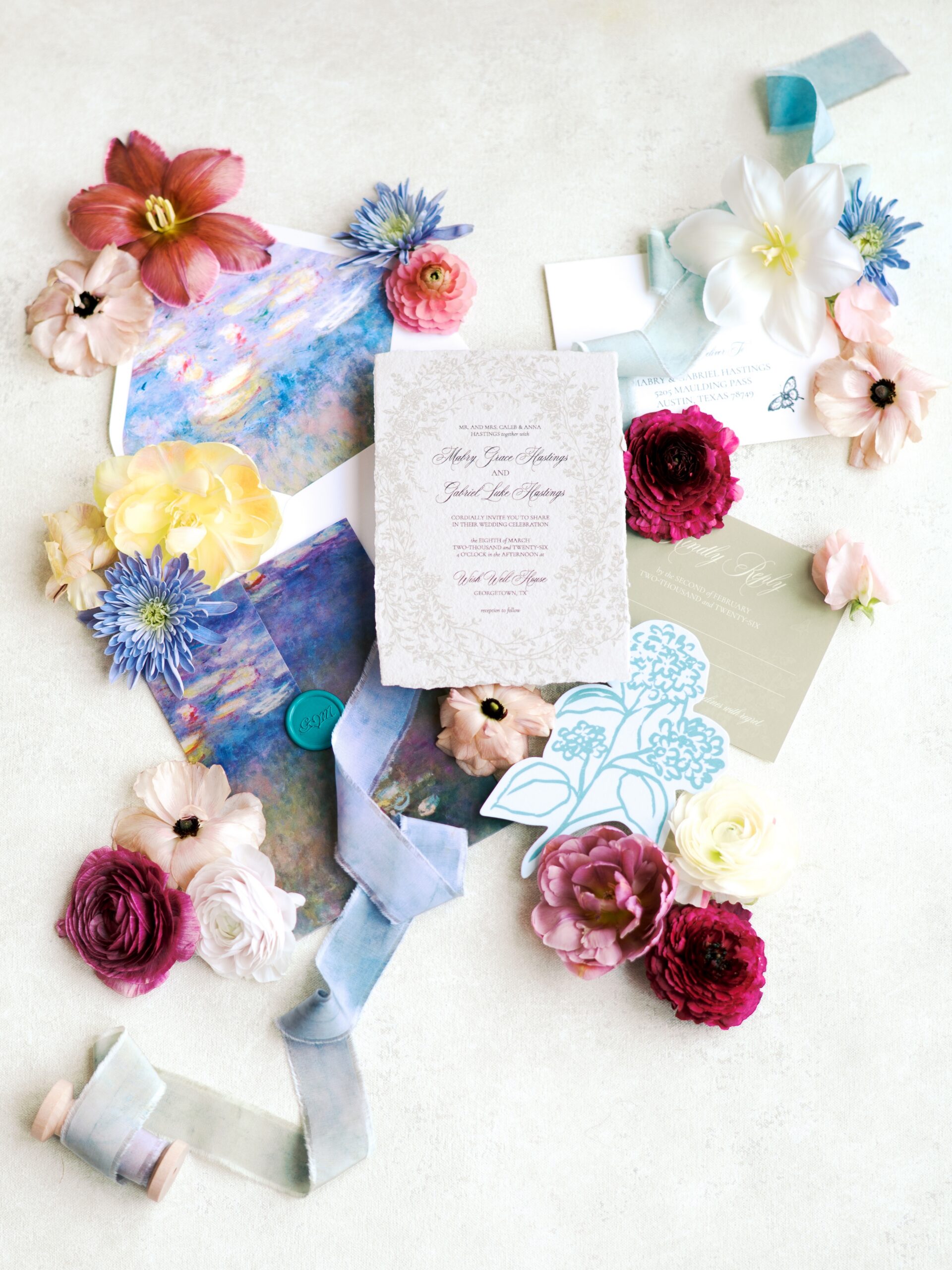 Wedding stationery Austin details