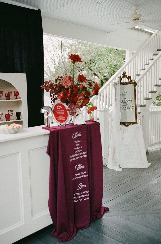 Beautiful custom wedding bar signage in Austin