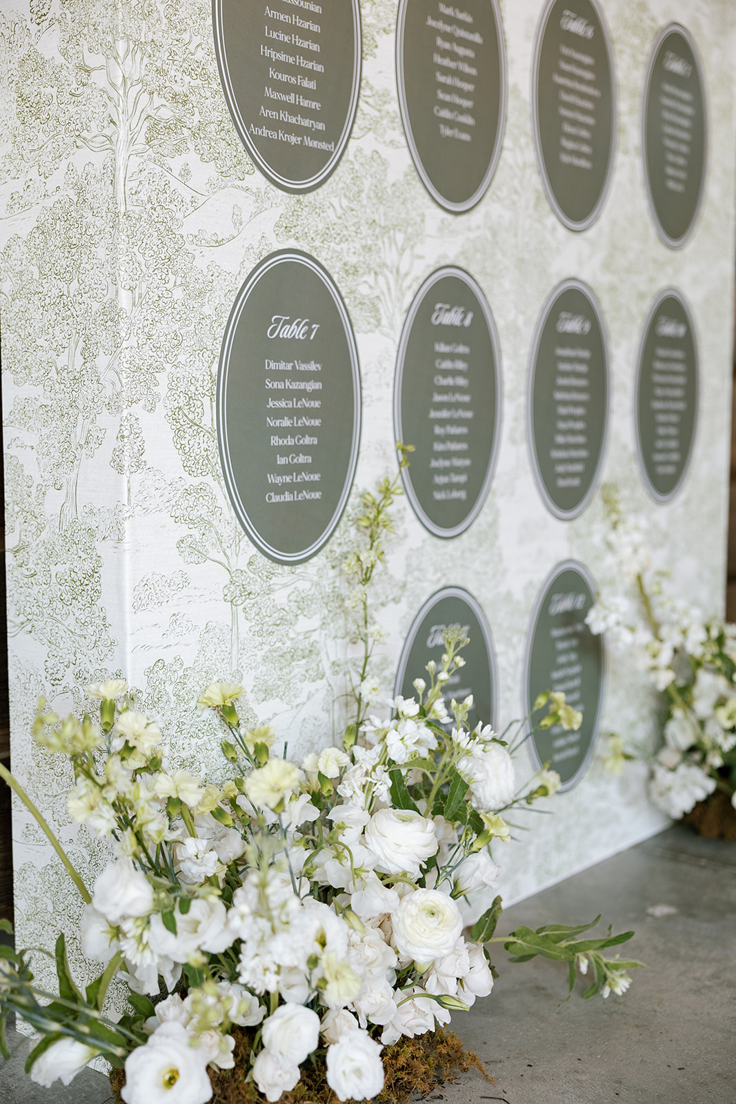 Austin wedding seating chart detail image