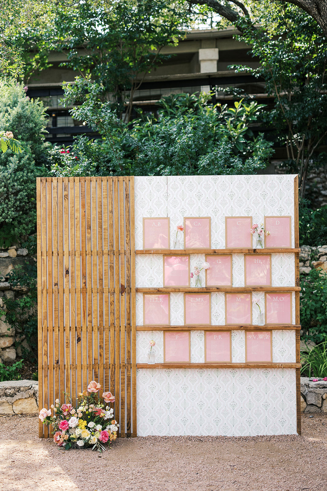 Custom made wedding signage installation in Austin