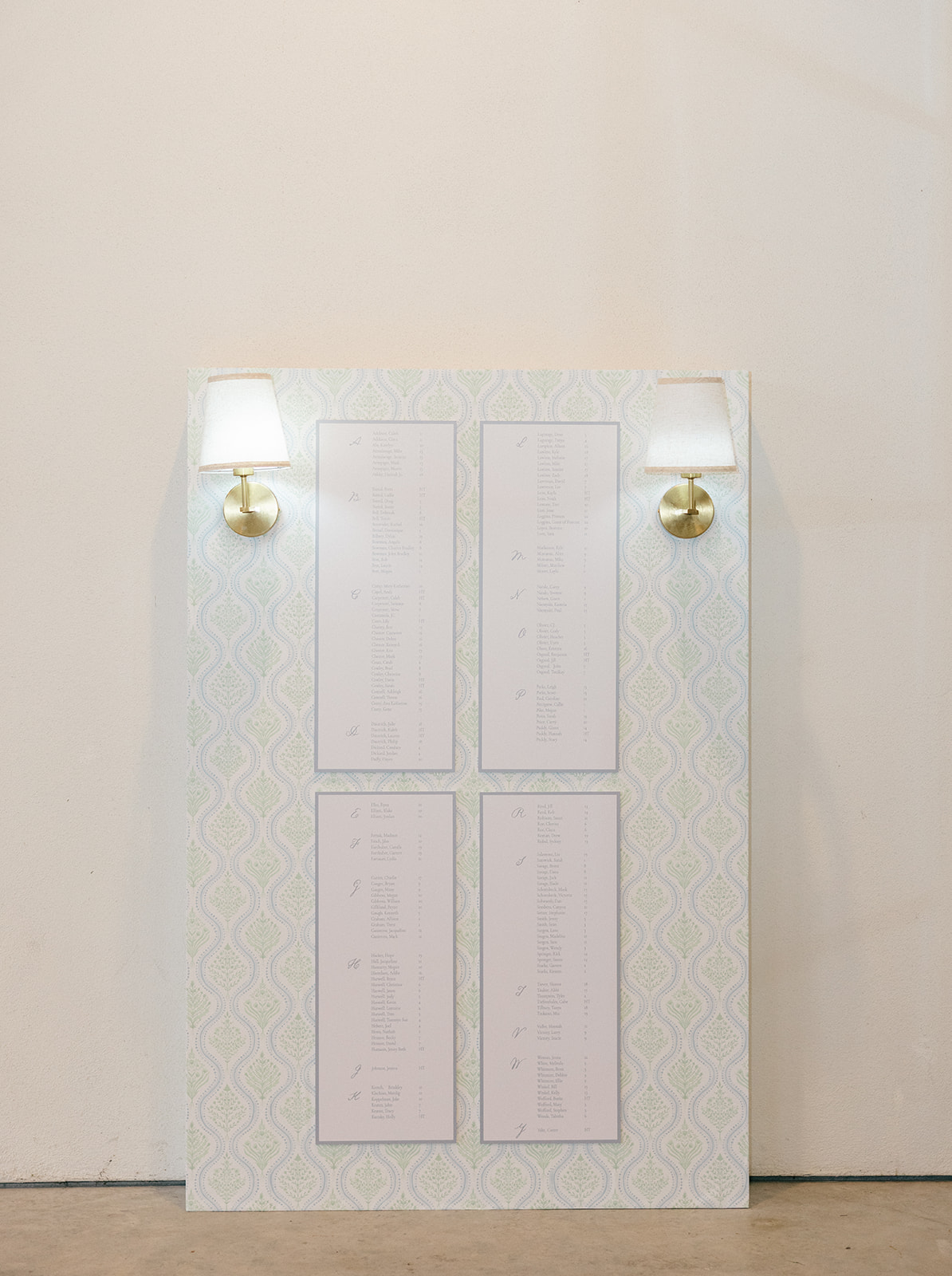 Custom seating chart design for wedding