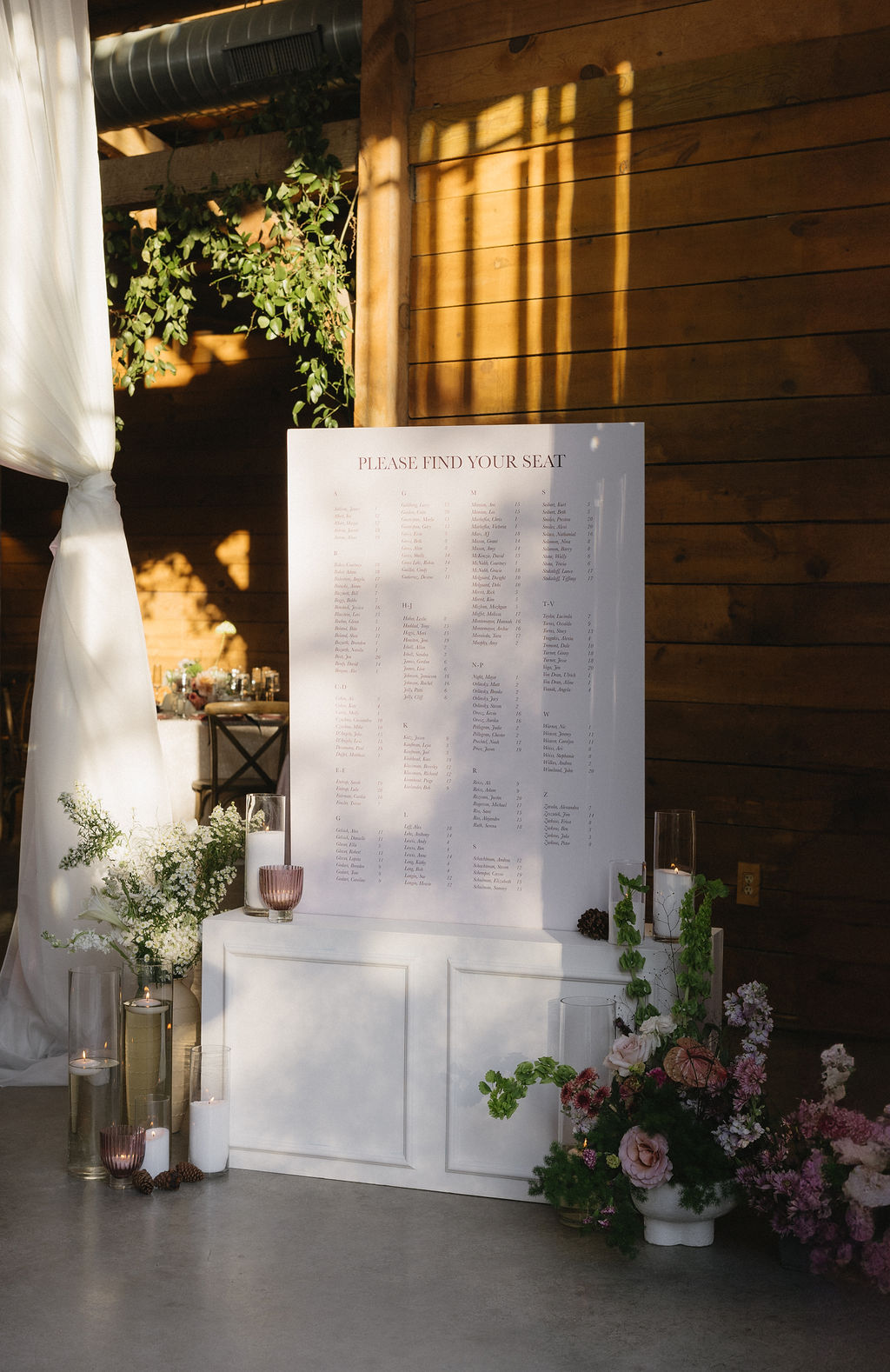 Custom seating chart in Dripping Springs