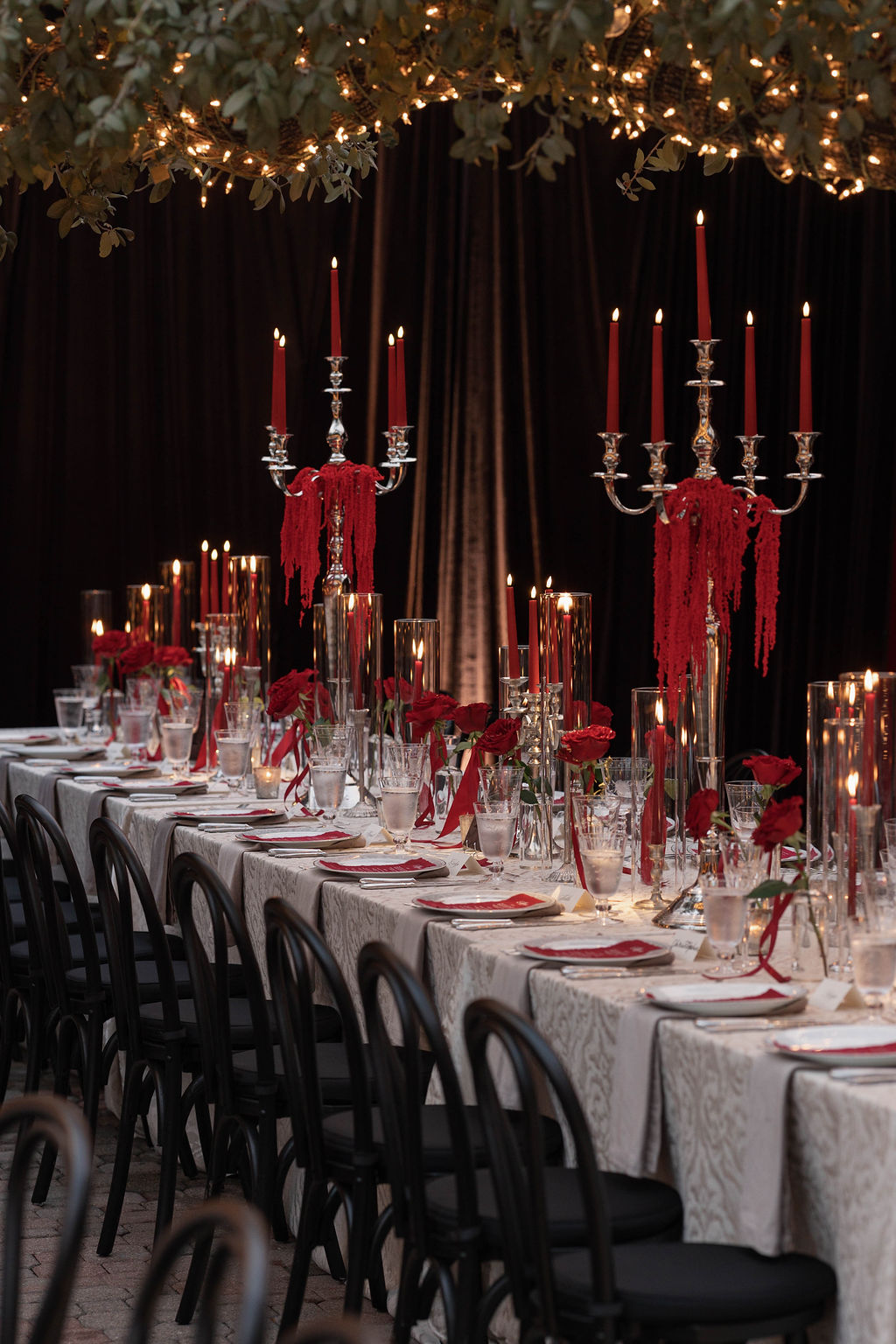 Valentine's day wedding vibes at reception